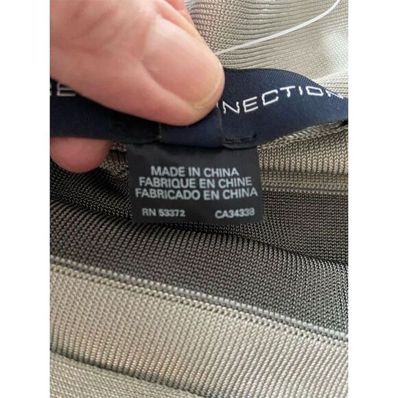 French Connection NWT Bodycon Gray Striped Dress Size 10 Knee Length - Picture 3 of 13